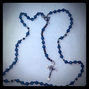 Rosary - Blue Bronze and Silver.